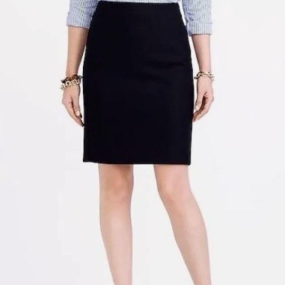 J Crew black wool pencil skirt